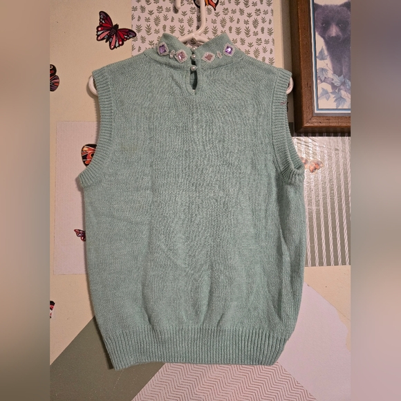 Vintage | 90s Mint Green Bejeweled Collar - Picture 3 of 3